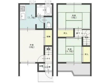 ダイワハイツ梅郷 C棟(3K/1階)の間取り写真