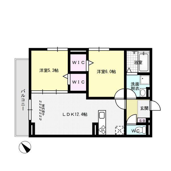 D-ROOM平田台4丁目(2LDK/3階)の間取り写真