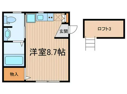 サンハイツ(ワンルーム/2階)の間取り写真