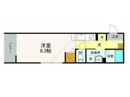 G-CREST土樋(1K/3階)の間取り写真