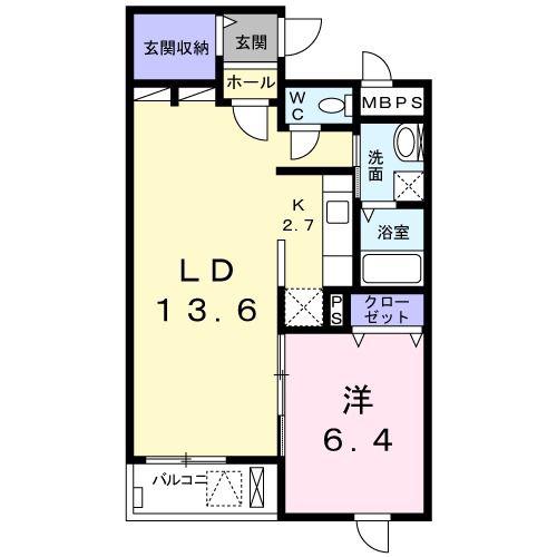 LILL 登町(1LDK/2階)の間取り写真