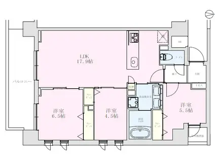 向山ガーデンレジデンス(3LDK/4階)の間取り写真