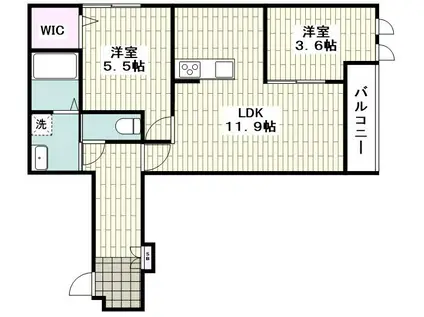 KR.BILLS(2LDK/2階)の間取り写真