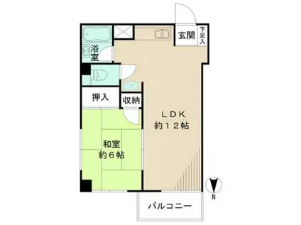 古川ビル(1LDK/3階)の間取り写真