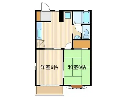 エステート北原A棟(2DK/2階)の間取り写真