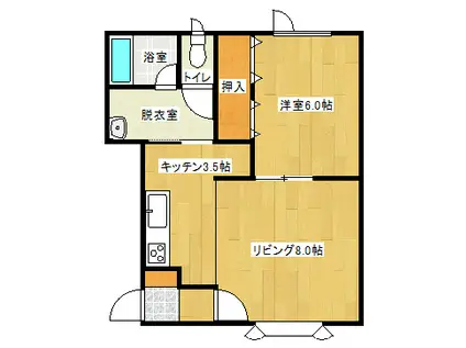 ハウスマエダ(1LDK/2階)の間取り写真