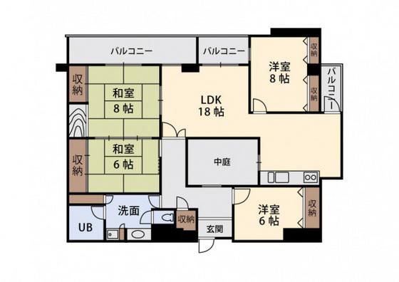 和光銀山レジデンス(4LDK/11階)の間取り写真