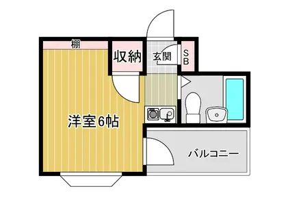 我孫子ニチワビル(1K/2階)の間取り写真