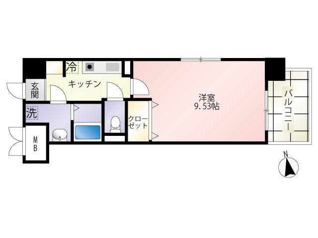第21友建ビル(1K/8階)の間取り写真
