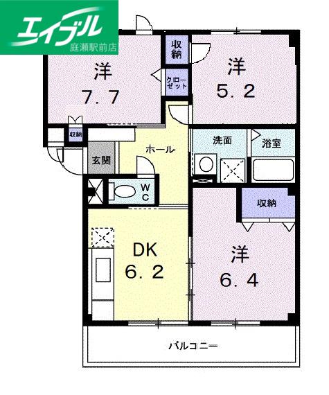 ファインレジデンスKN(3DK/3階)の間取り写真