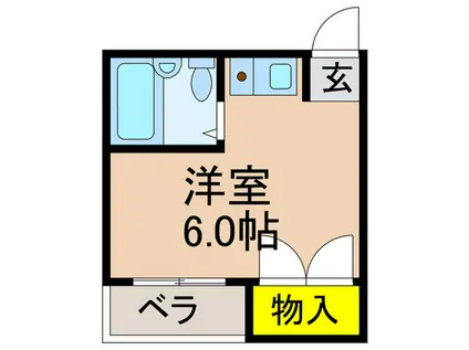 ワレール楠葉(ワンルーム/2階)の間取り写真