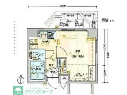 ヴェルト両国(1K/3階)の間取り写真