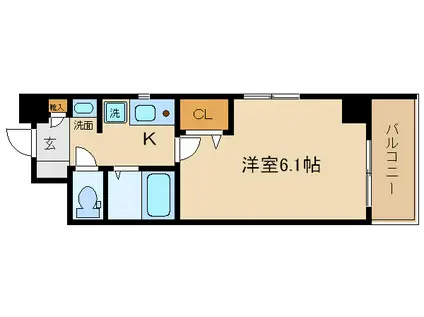 エステムプラザ京都五条大橋(1K/8階)の間取り写真