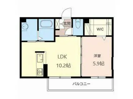 エスポワール・アイ北春日丘III(1LDK/2階)の間取り写真