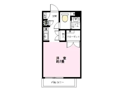 ダイヤモンドスクエア駒形(ワンルーム/6階)の間取り写真