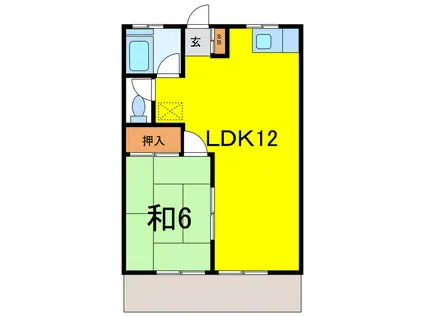 エトアール畑 1F(1LDK/1階)の間取り写真
