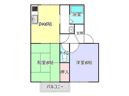パルテイル佐原(2DK/2階)の間取り写真
