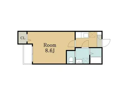 クレフラスト中村区役所(1K/1階)の間取り写真