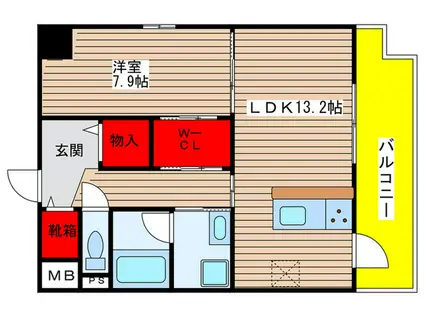 IZUMI OHRINKAN(1LDK/6階)の間取り写真