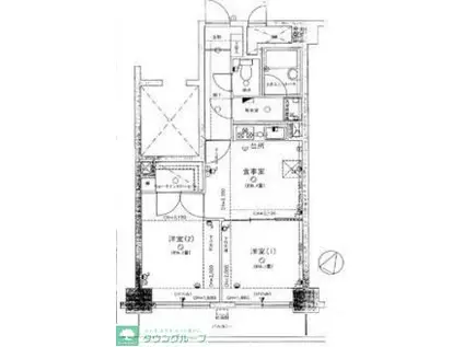 ライオンズガーデン大宮東(2DK/5階)の間取り写真