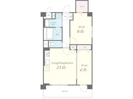 プリマヴェーラ甲子園一番町(2LDK/3階)の間取り写真