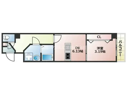 グランツあびこ(1DK/5階)の間取り写真