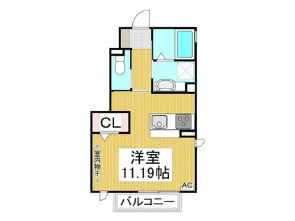 グランツ(ワンルーム/1階)の間取り写真