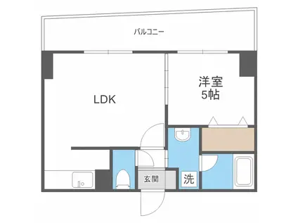 イオ南3条(1LDK/2階)の間取り写真