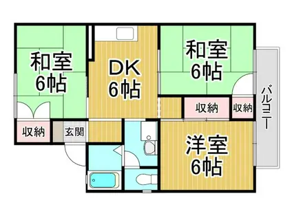 セジュール安倉(3DK/2階)の間取り写真