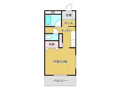ボナールMIYAGI弐番館(1K/2階)の間取り写真