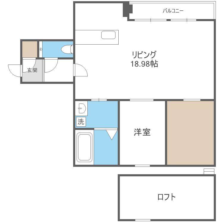 ピオネロ148(1LDK/3階)の間取り写真