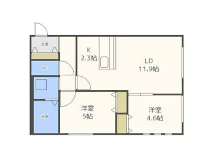 アルタイル2ND(2LDK/2階)の間取り写真