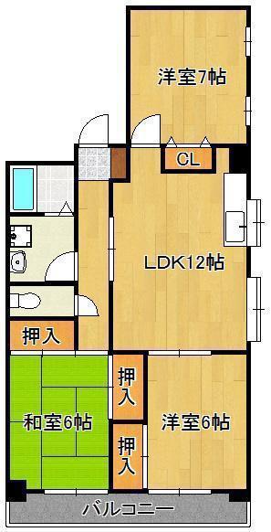 クレベール八千代(3LDK/6階)の間取り写真