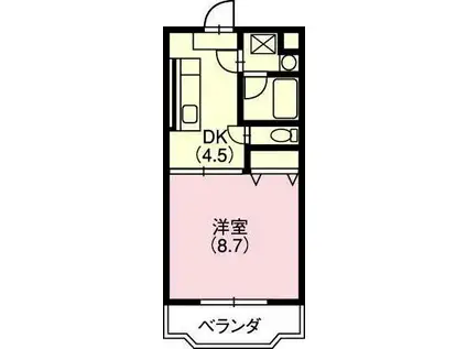 ジャン・リール(1DK/2階)の間取り写真