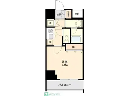 リテラス大島(1K/14階)の間取り写真