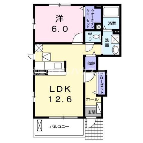 クラールベルグ(1LDK/1階)の間取り写真