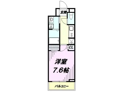 ソレアード(1K/2階)の間取り写真