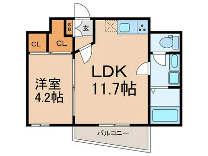 杉並区高円寺南5丁目計画(1LDK/4階)の間取り写真