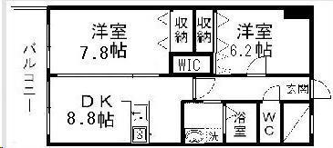 ナッツコート(2DK/3階)の間取り写真