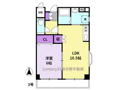 リバティヒルズ2(1LDK/5階)の間取り写真