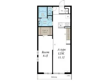 レジデンス大木(1LDK/2階)の間取り写真