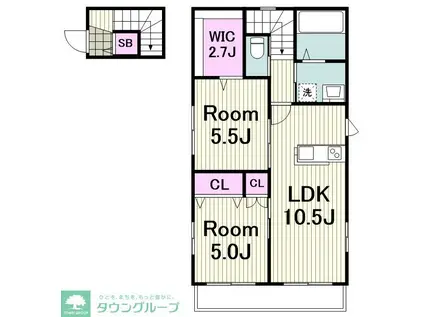 カーサ妙蓮寺(2LDK/2階)の間取り写真