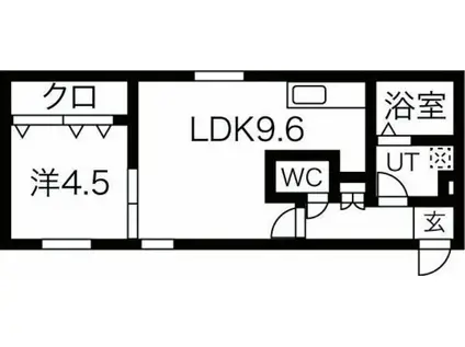 HALLEY VIEW麻生(1LDK/2階)の間取り写真