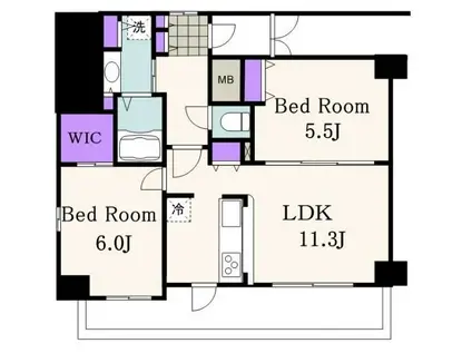 エステムプラザ品川駅前5THAVENUE(2LDK/10階)の間取り写真