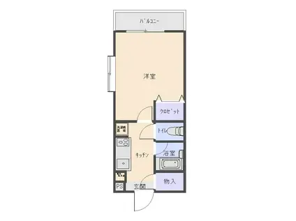 M2ビル(1K/3階)の間取り写真
