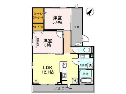 LUCE(2LDK/3階)の間取り写真