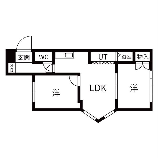 トミー31(2LDK/4階)の間取り写真
