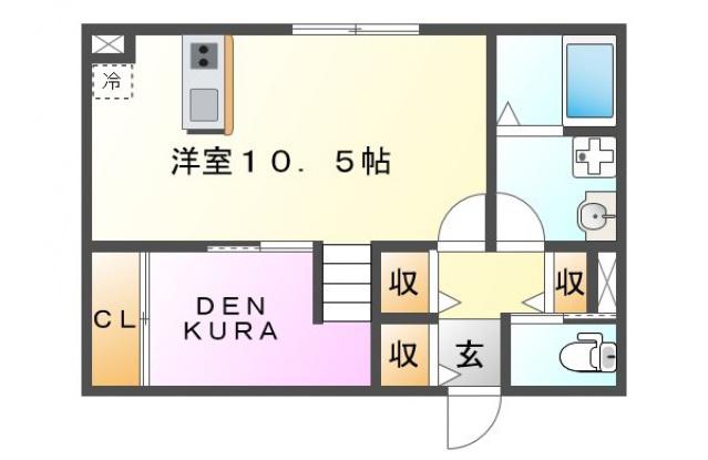ポルトボヌール千里山(ワンルーム/2階)の間取り写真