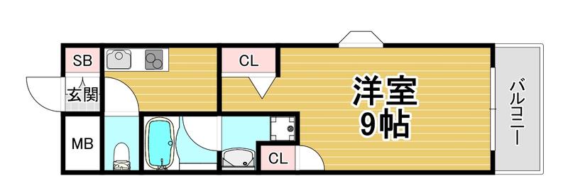 パレス東洋神戸5号館(1K/5階)の間取り写真