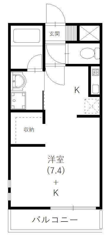 ララヒルズ PART1(ワンルーム/1階)の間取り写真